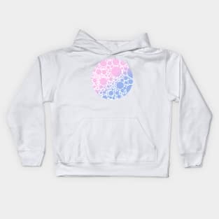 Light Pastel Pink and Pale Sapphire Blue Bubbles Kids Hoodie